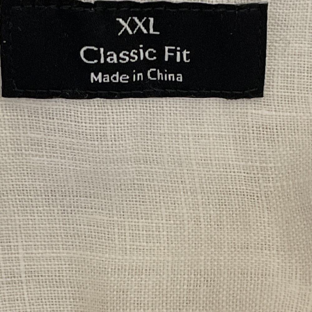 Paul Fredrick Linen Button Shirt Size XXL White Yellow Finest Pure Linen Floral - Picture 11 of 12